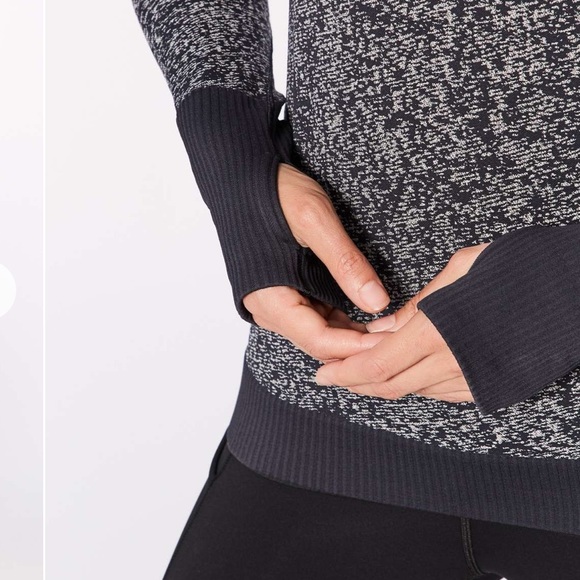 ❤️ Lululemon Rest Less Pullover Half Zip Black / White Size 6 NWOT - Picture 8 of 9